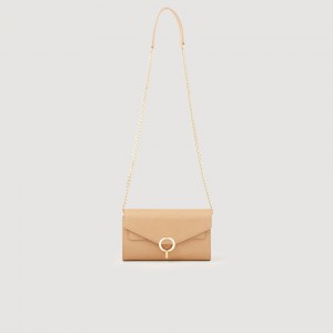 Sandro Yza Pocket clutch bag Beige | SN-SDO64845