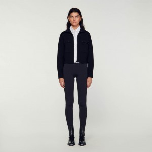 Sandro Zip-up coatigan Black | SN-SDO64618