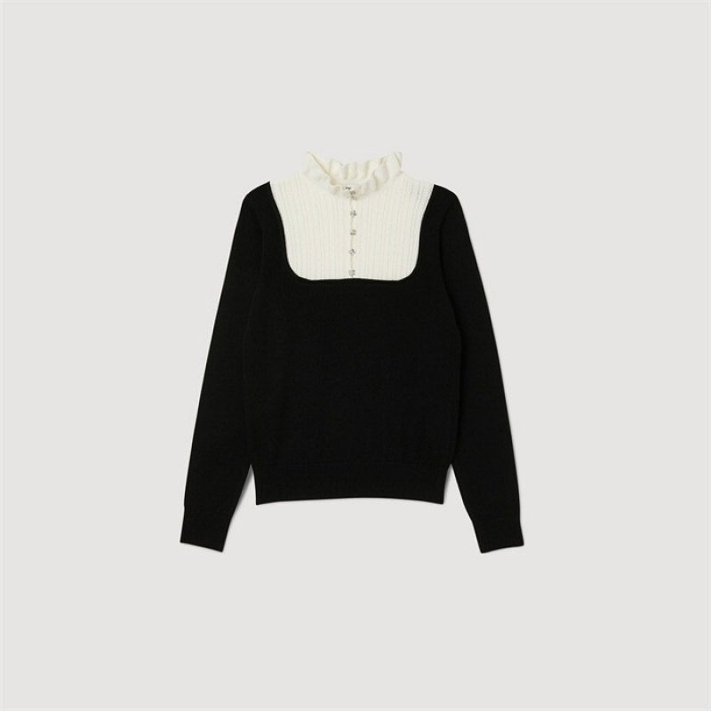 Sandro 2-in-1 effect sweater Black | SN-SDO64637