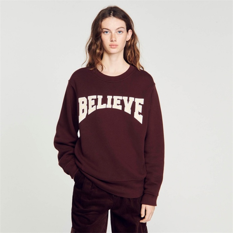 Sandro Believe sweatshirt Bordeaux | SN-SDO64494