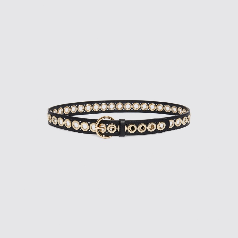 Sandro Belt with round buckle and eyelets Black | SN-SDO64984