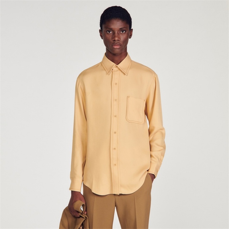 Sandro Billowy shirt Mustard | SN-SDO65044