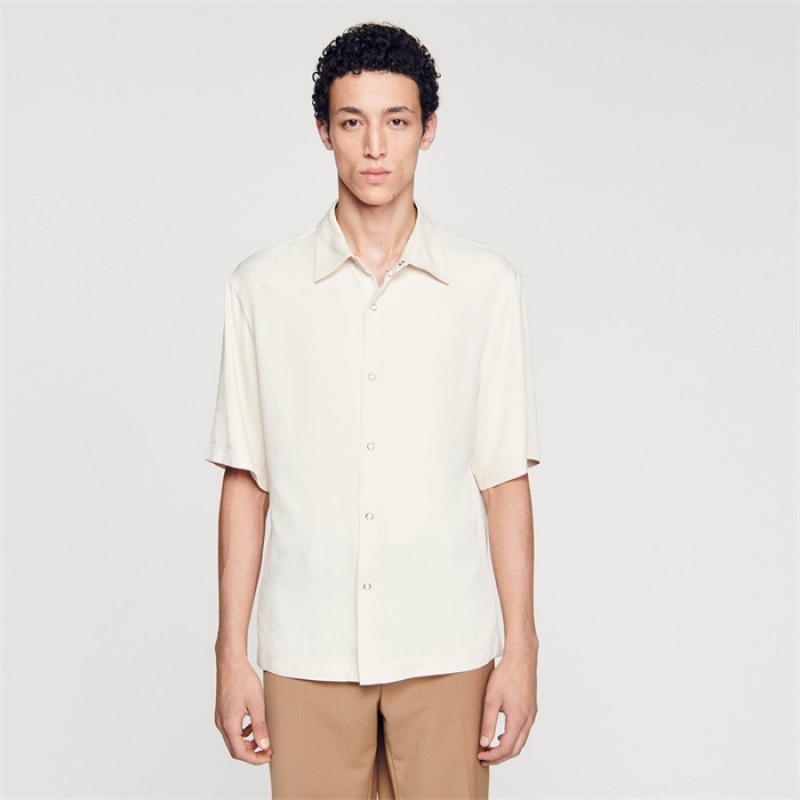 Sandro Button-front shirt Ecru | SN-SDO65065