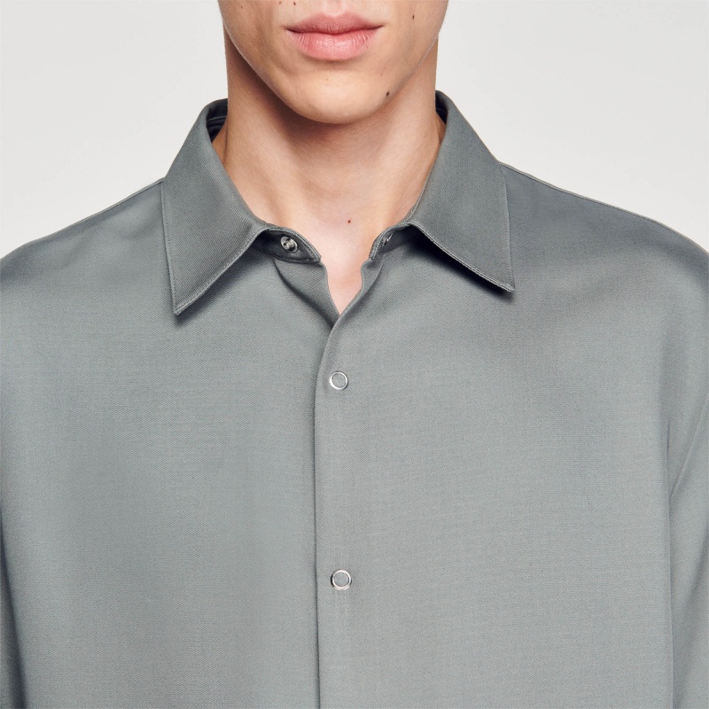 Sandro Button-front shirt Grey | SN-SDO65064