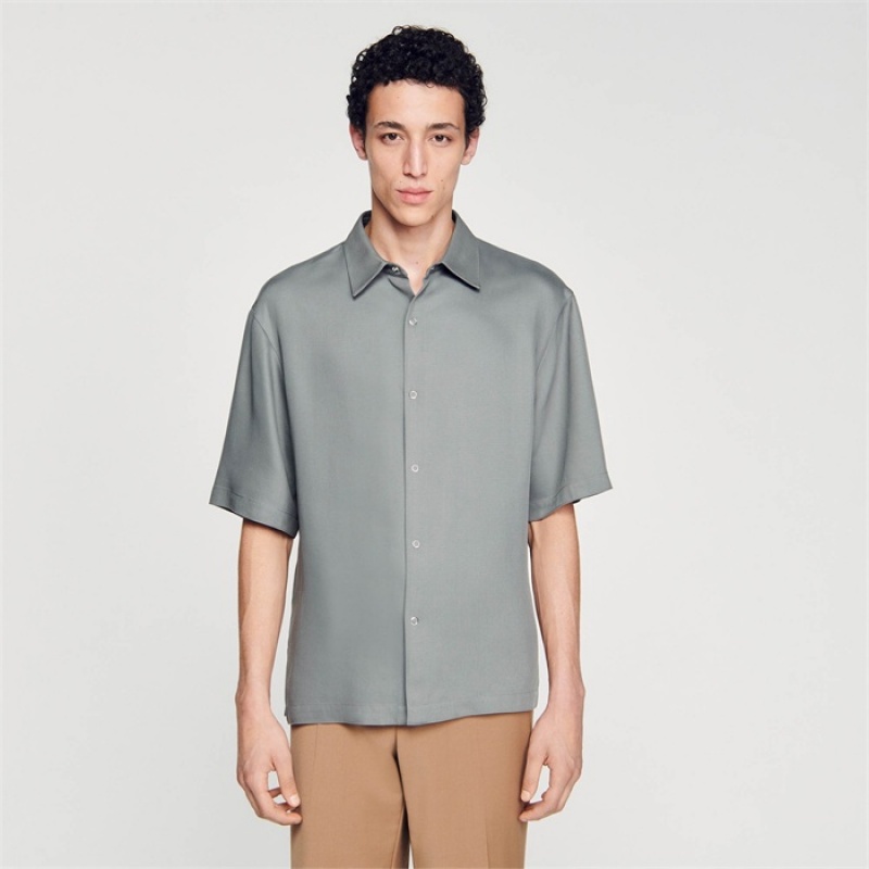 Sandro Button-front shirt Grey | SN-SDO65064