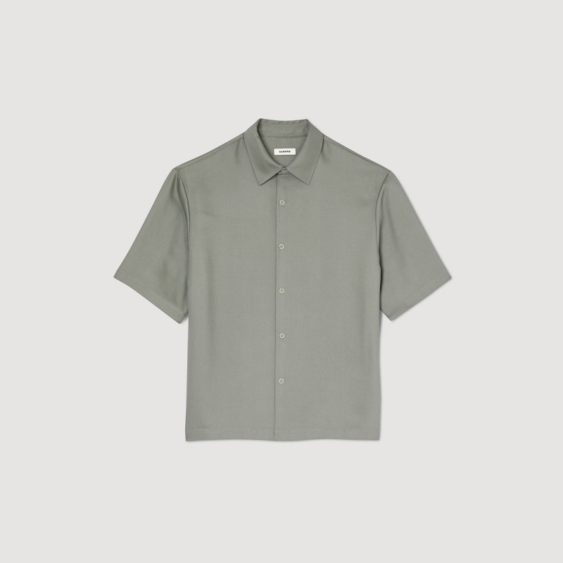 Sandro Button-front shirt Grey | SN-SDO65064