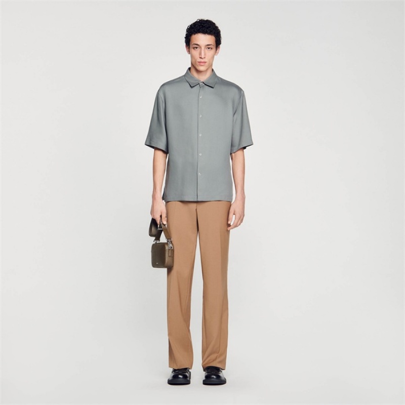 Sandro Button-front shirt Grey | SN-SDO65064