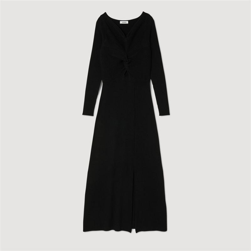 Sandro Cable knit dress Black | SN-SDO64195