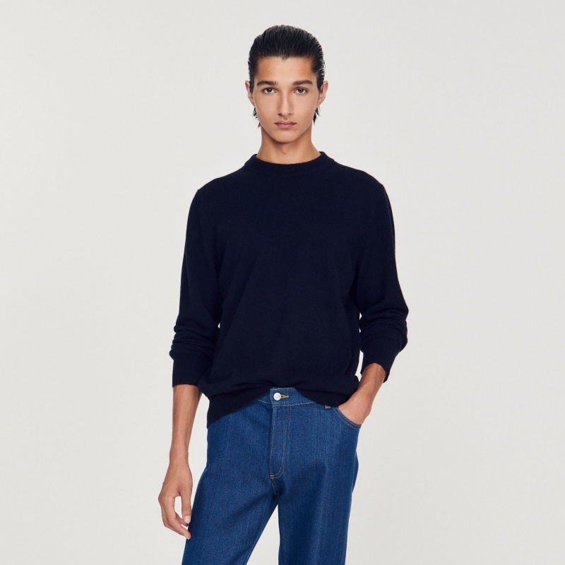 Sandro Cashmere sweater Dark Navy | SN-SDO65283