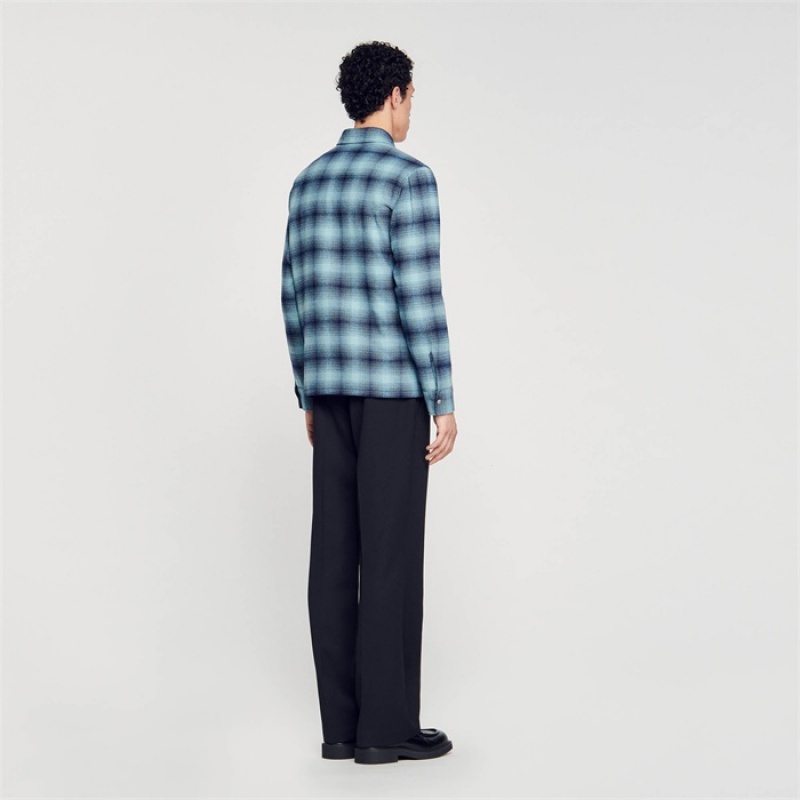 Sandro Check jacket Blue | SN-SDO65030