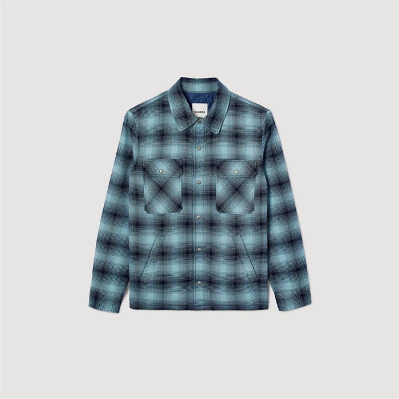 Sandro Check jacket Blue | SN-SDO65030