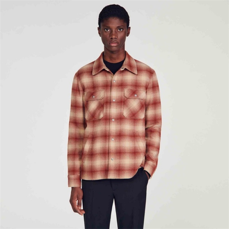 Sandro Check jacket Red | SN-SDO65029