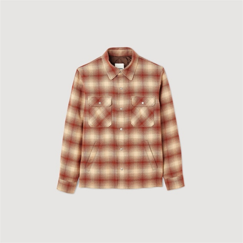 Sandro Check jacket Red | SN-SDO65029