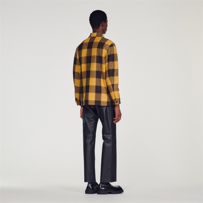 Sandro Check jacket Yellow | SN-SDO65158