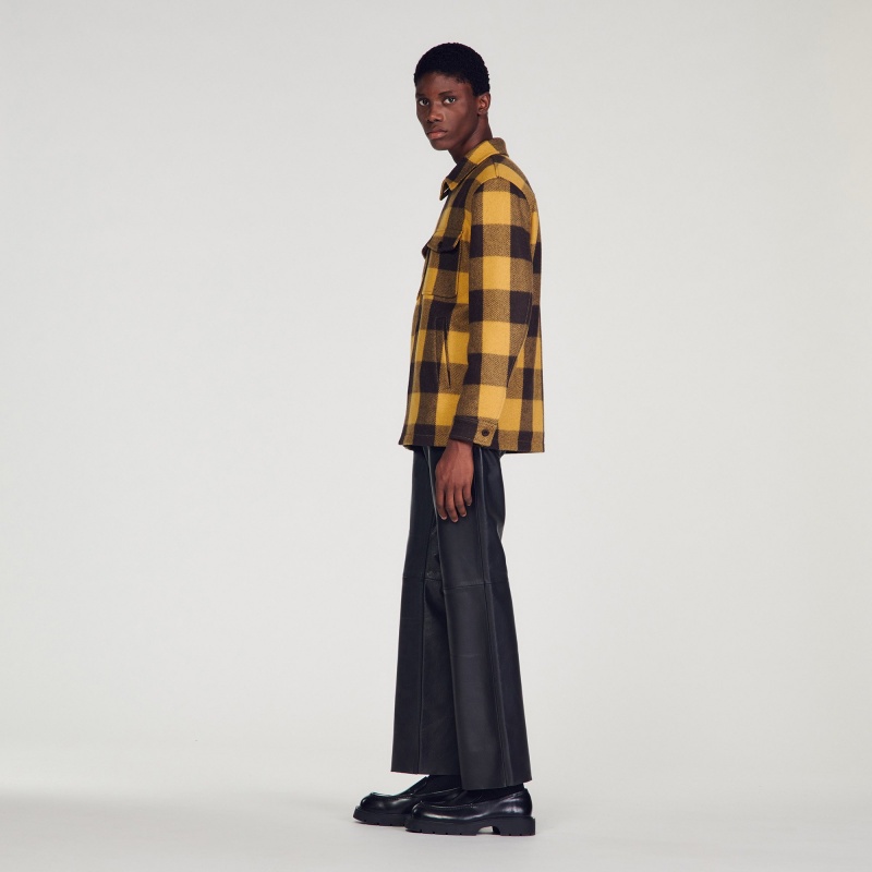 Sandro Check jacket Yellow | SN-SDO65158