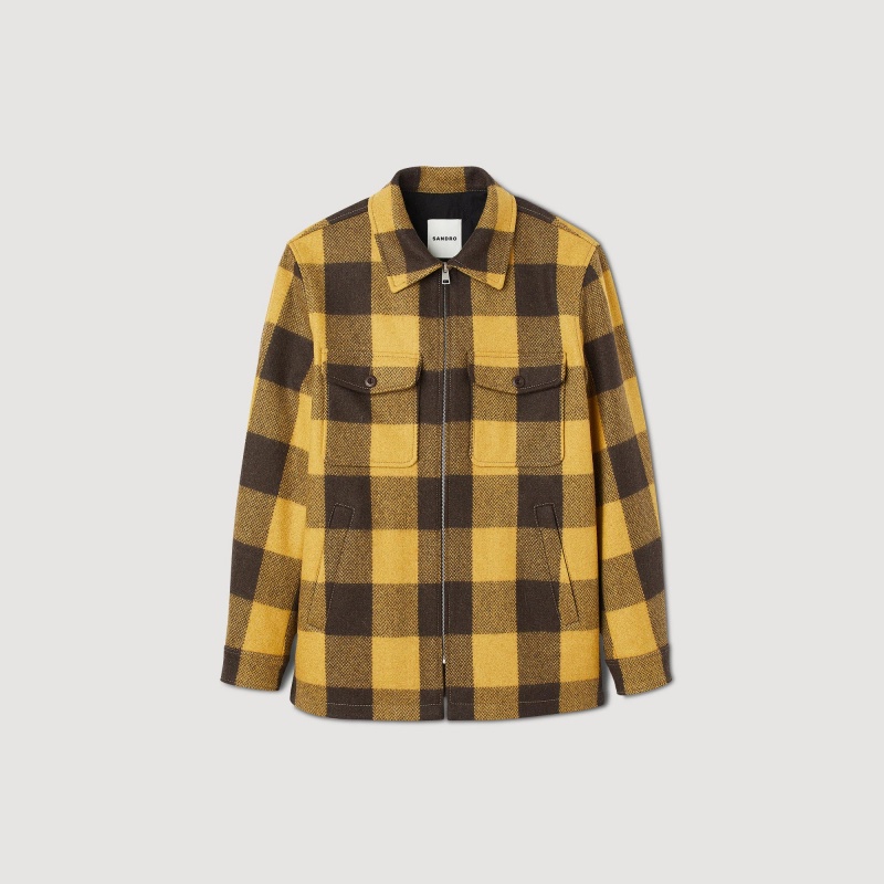 Sandro Check jacket Yellow | SN-SDO65158