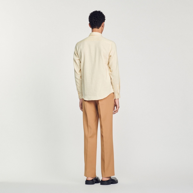 Sandro Classic shirt Beige | SN-SDO65073