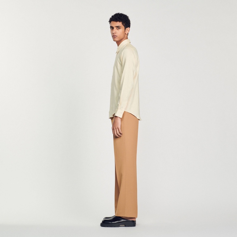 Sandro Classic shirt Beige | SN-SDO65073