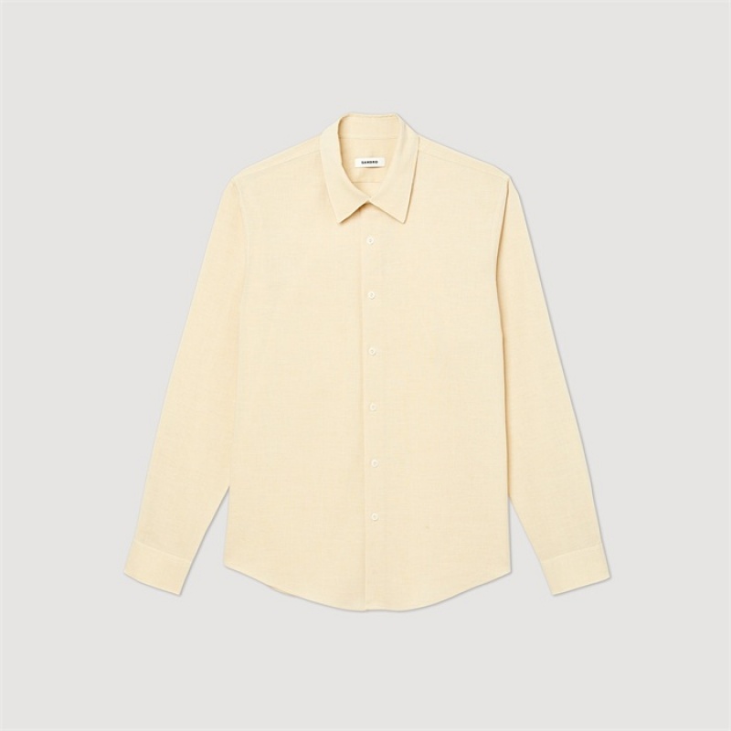 Sandro Classic shirt Beige | SN-SDO65073