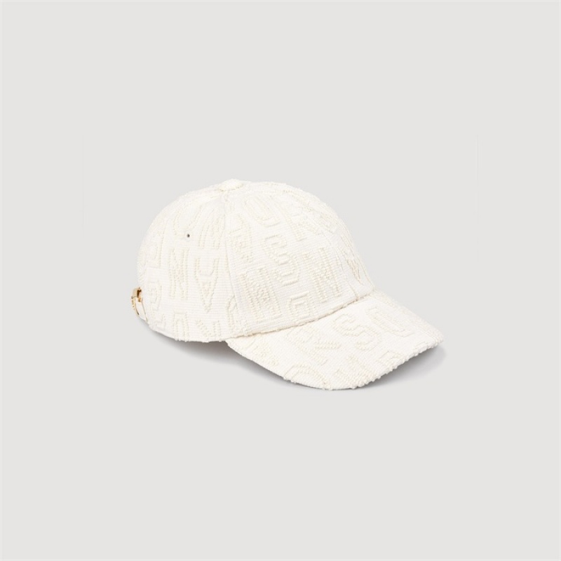 Sandro Cloth cap with embroidered letters Ecru | SN-SDO64996