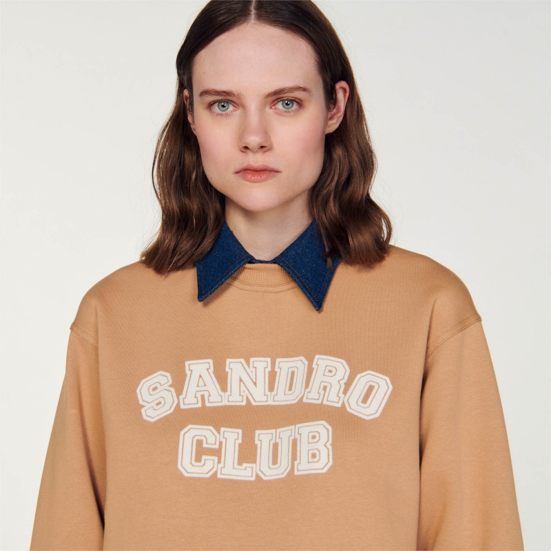 Sandro Club sweatshirt Camel | SN-SDO64501