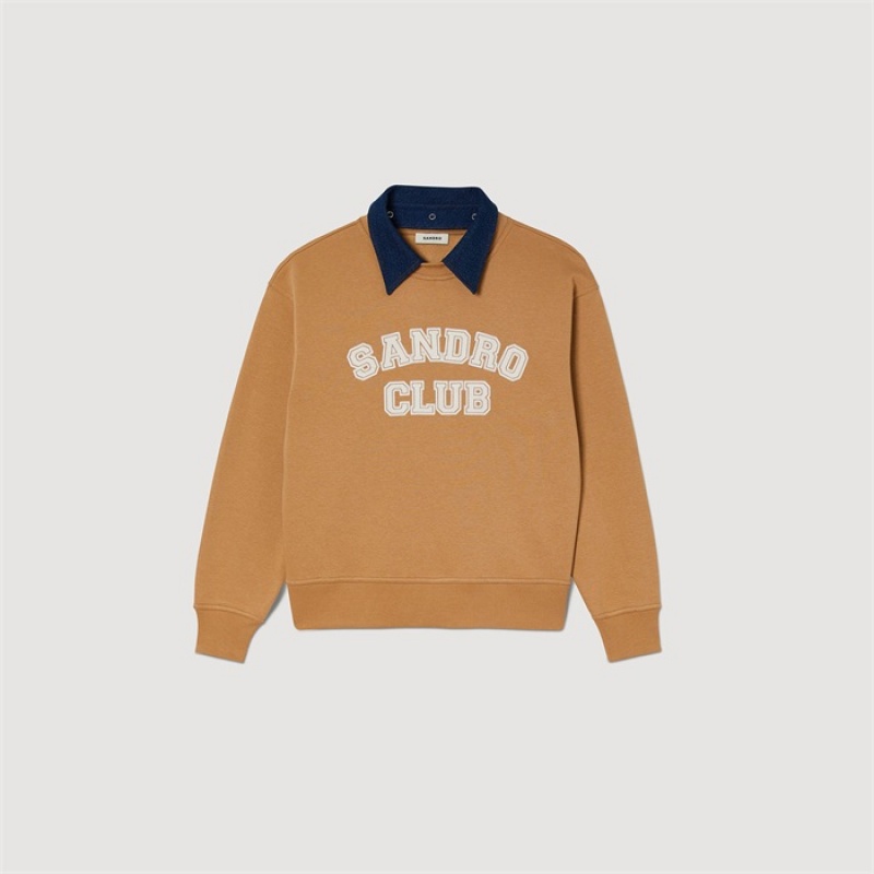 Sandro Club sweatshirt Camel | SN-SDO64501