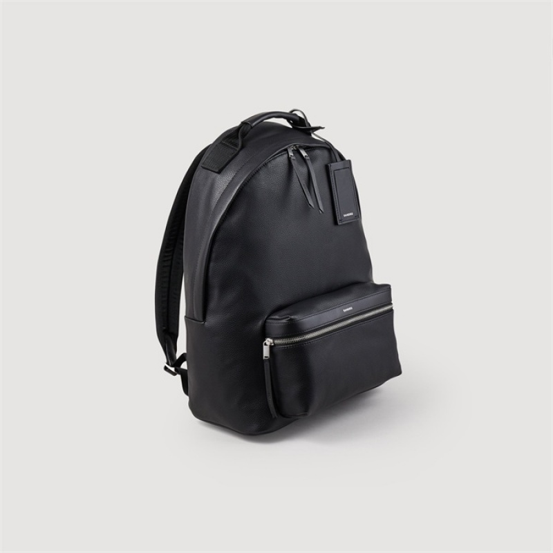 Sandro Coated canvas backpack Black | SN-SDO65398