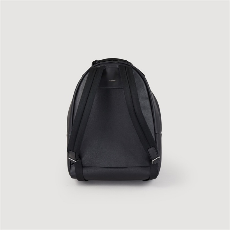 Sandro Coated canvas backpack Black | SN-SDO65398