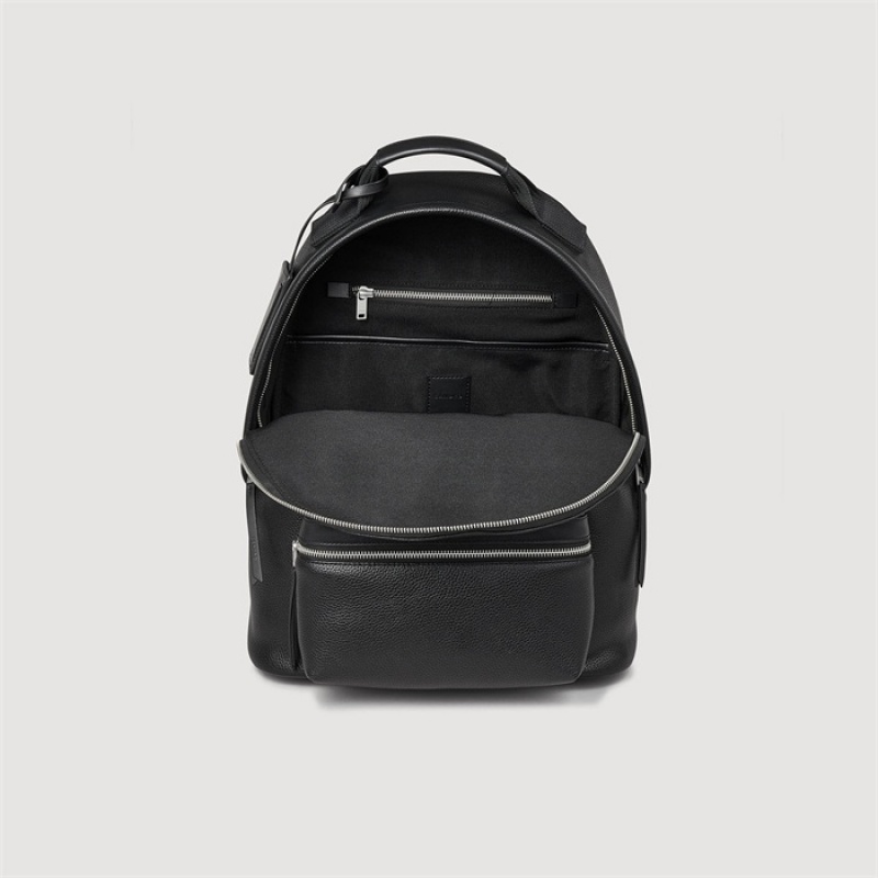 Sandro Coated canvas backpack Black | SN-SDO65416