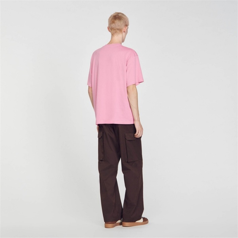 Sandro Cotton T-shirt Pink | SN-SDO65120