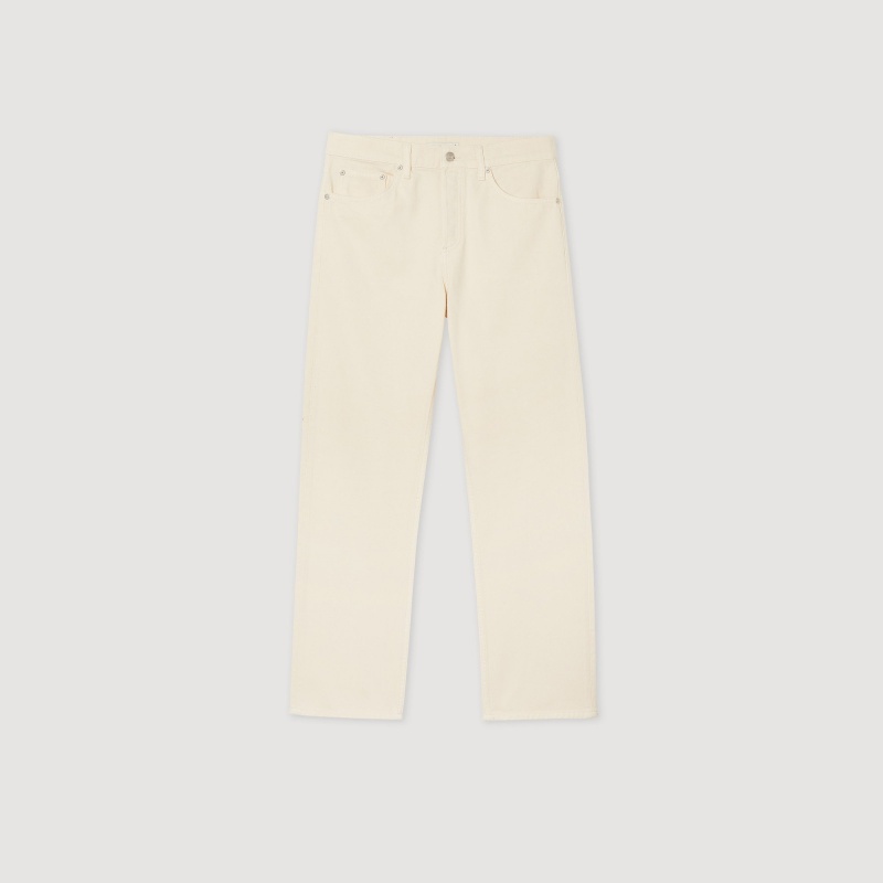 Sandro Cotton jeans Ecru | SN-SDO65388