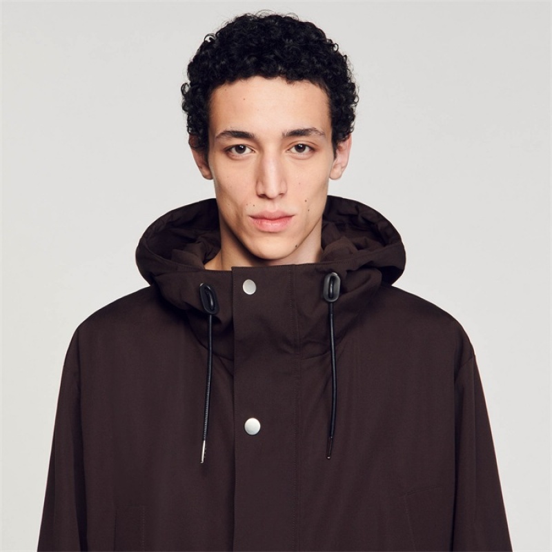 Sandro Cotton parka Black Brown | SN-SDO65171