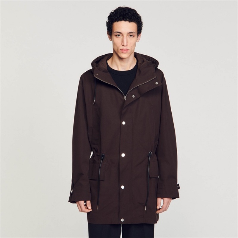 Sandro Cotton parka Black Brown | SN-SDO65171