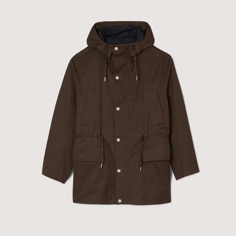 Sandro Cotton parka Black Brown | SN-SDO65171