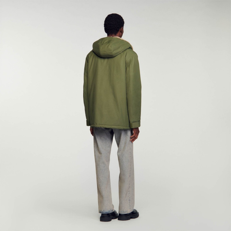 Sandro Cotton parka Olive Green | SN-SDO65196