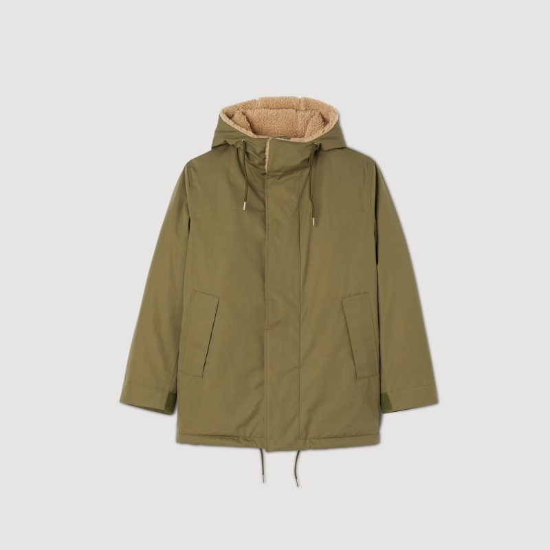 Sandro Cotton parka Olive Green | SN-SDO65196