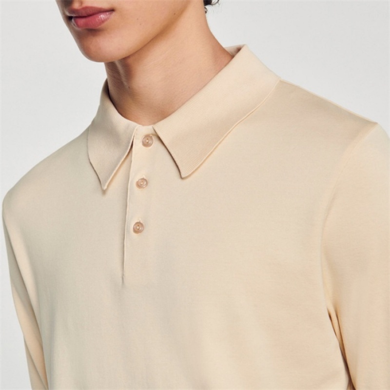 Sandro Cotton polo shirt Beige | SN-SDO65090