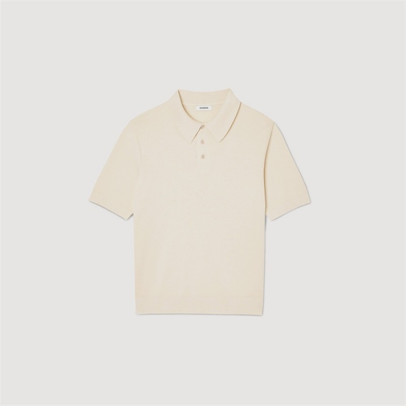 Sandro Cotton polo shirt Beige | SN-SDO65090