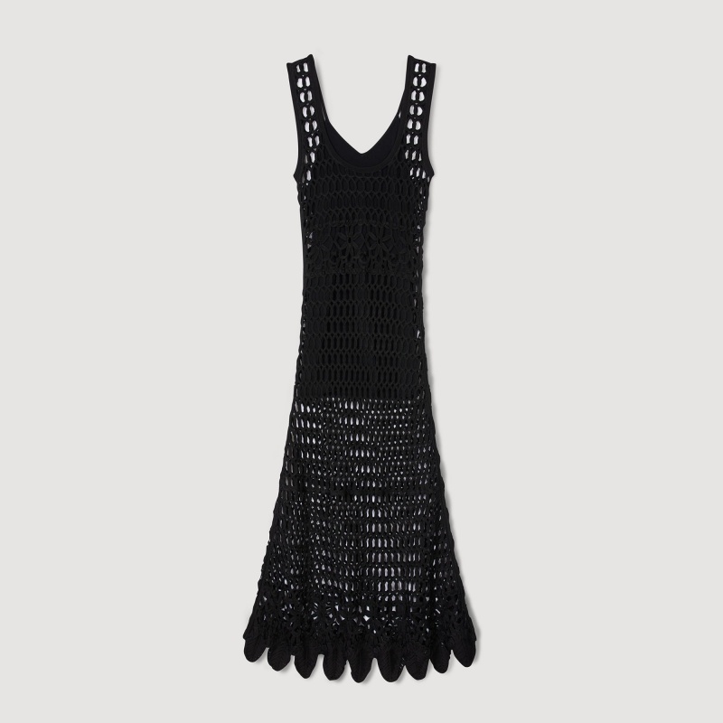 Sandro Crochet dress Black | SN-SDO64190