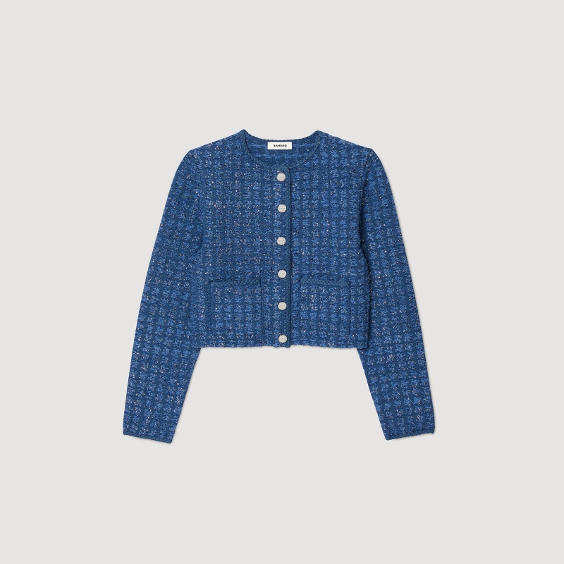 Sandro Cropped coatigan Blue | SN-SDO64679