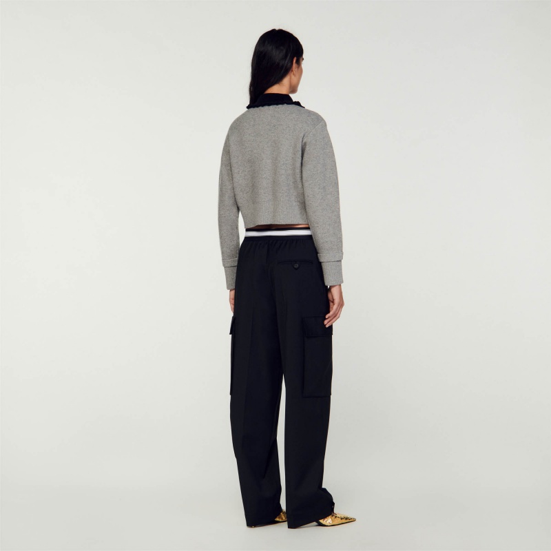 Sandro Cropped coatigan Grey | SN-SDO64623