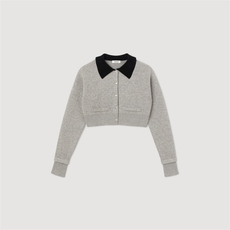 Sandro Cropped coatigan Grey | SN-SDO64623