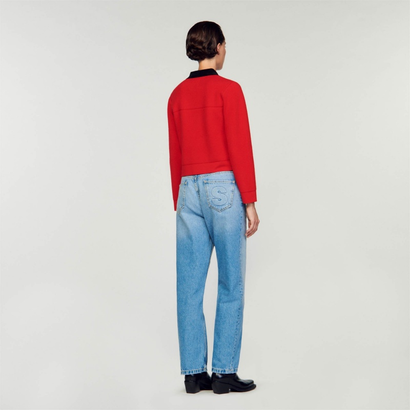 Sandro Cropped coatigan Red | SN-SDO64575