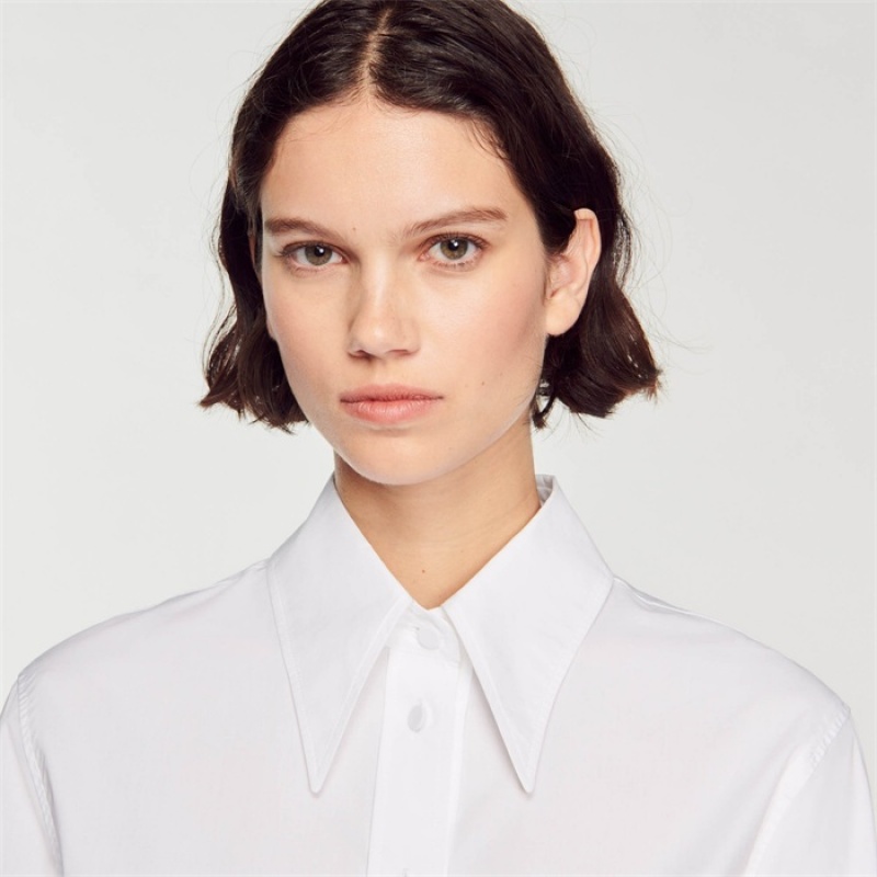 Sandro Cropped shirt White | SN-SDO64324