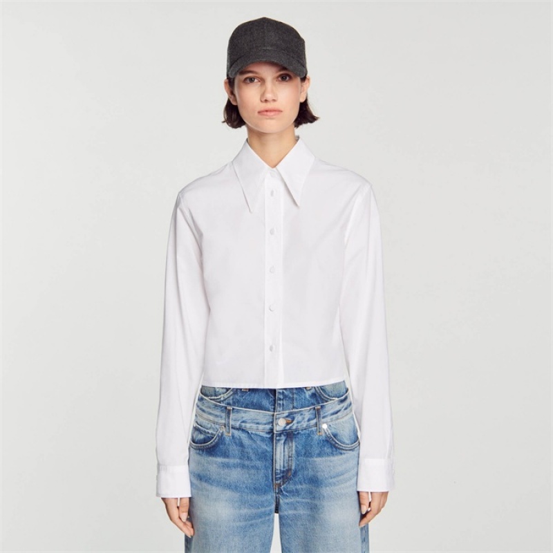 Sandro Cropped shirt White | SN-SDO64324