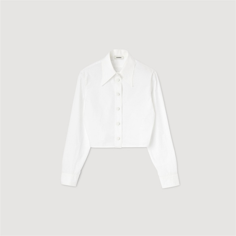 Sandro Cropped shirt White | SN-SDO64324