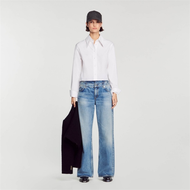 Sandro Cropped shirt White | SN-SDO64324