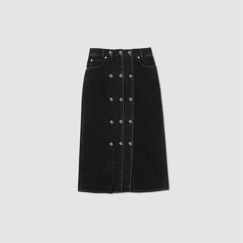 Sandro Denim skirt Black | SN-SDO64725