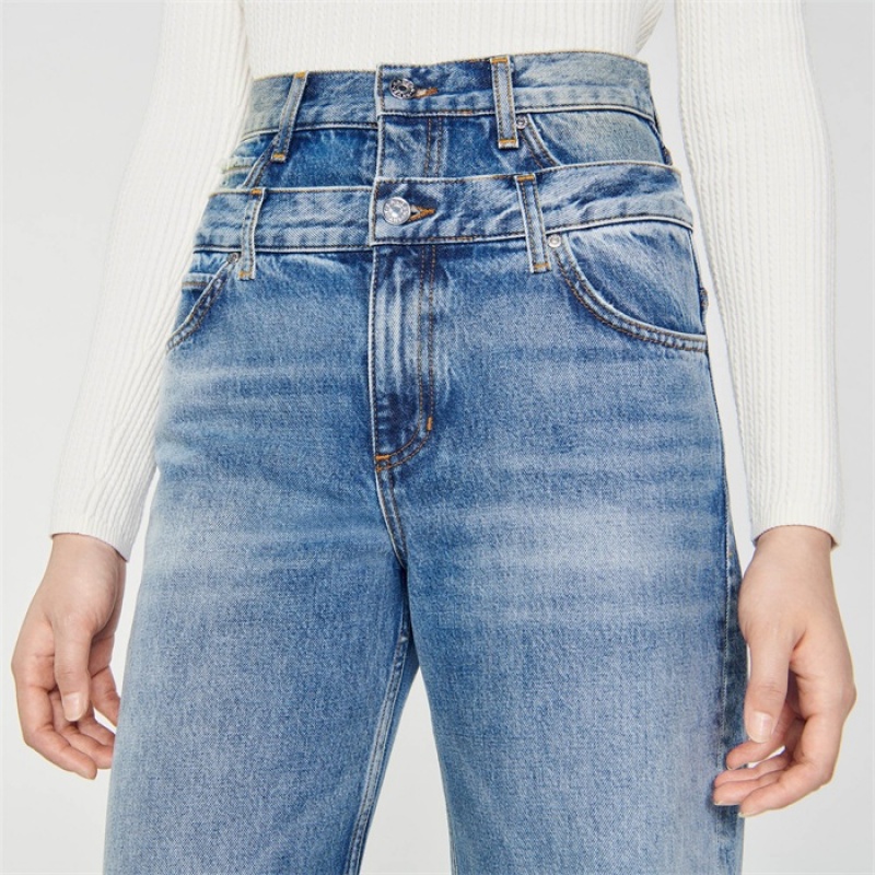 Sandro Double-belted jeans Blue Jean | SN-SDO64819