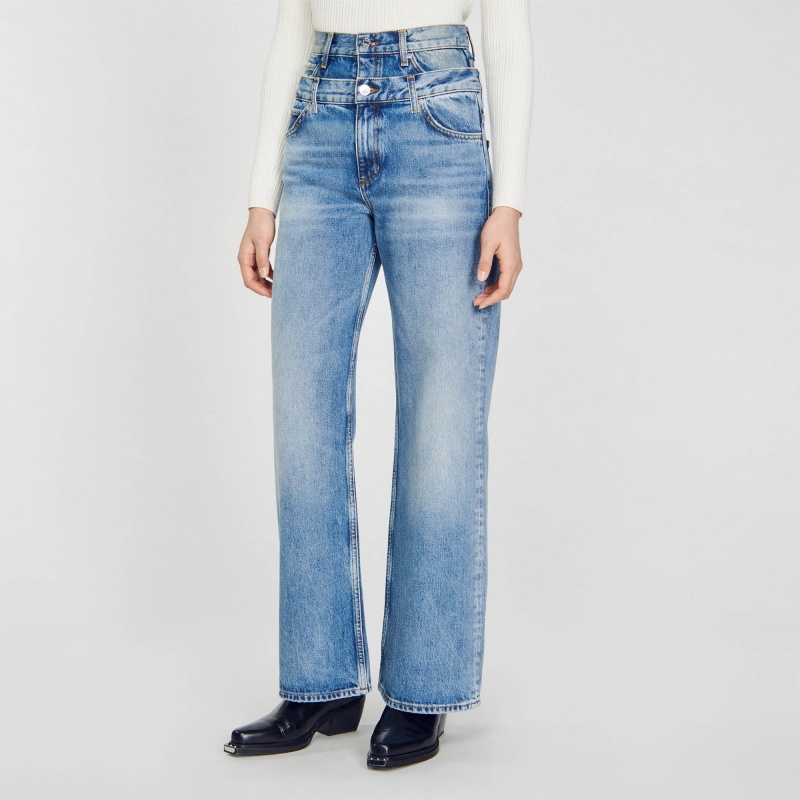 Sandro Double-belted jeans Blue Jean | SN-SDO64819